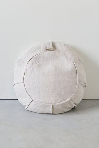 b, mat Linen Round Meditation Cushion