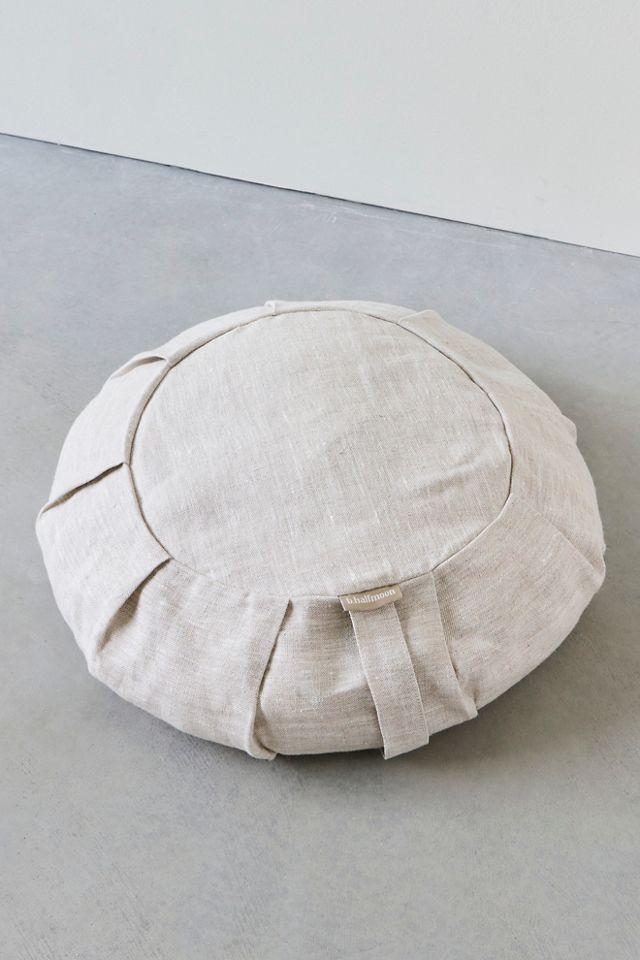 b, mat Linen Round Meditation Cushion #1