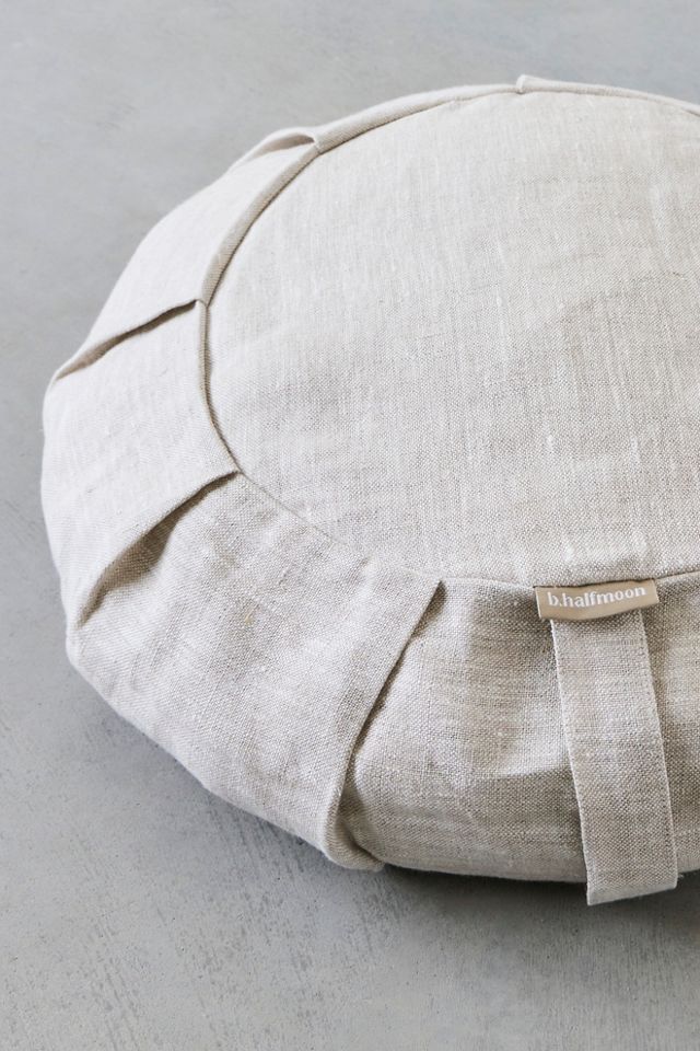 b, mat Linen Round Meditation Cushion #2