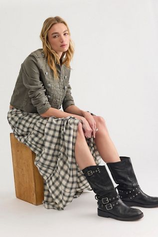 Ciao Ciao Vacation Sonder Check Tier Skirt