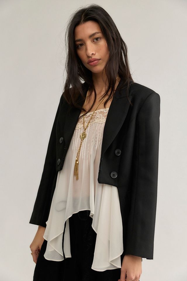 Caspar High Low Blazer #1