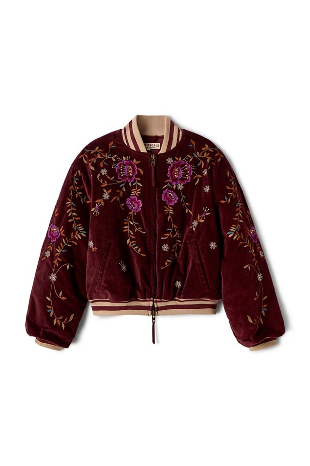 Leona Embroidered Bomber Jacket #4