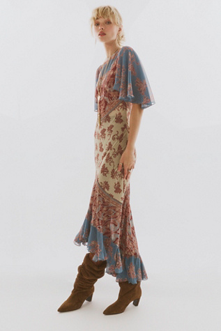Женское платье Free People Daystar Printed Maxi, цвет: Винтажный комбинированный — фото 3
