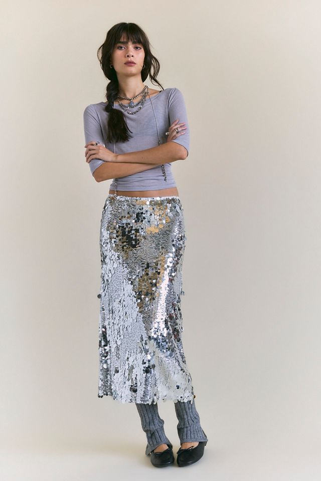 Disco Ball Midi Slip Skirt #2