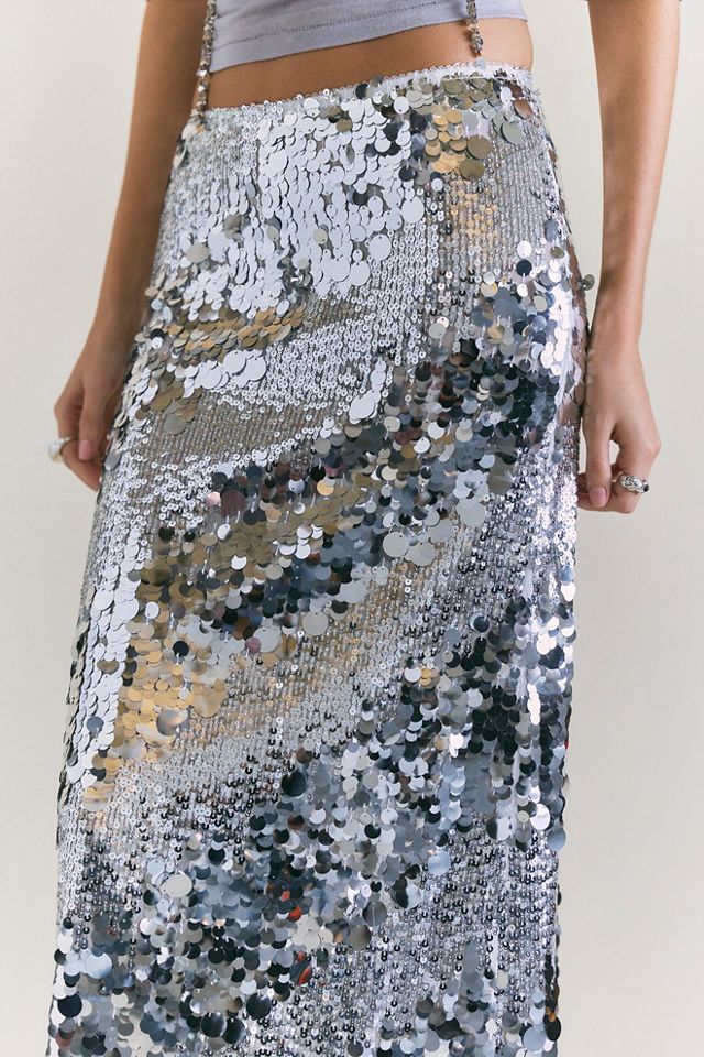 Disco Ball Midi Slip Skirt #4