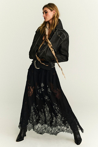Midnight Mirage Maxi Slip Skirt