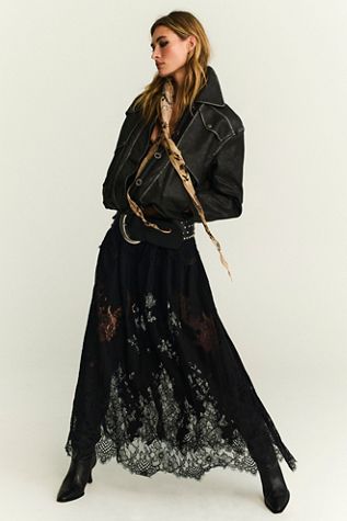 Midnight Mirage Maxi Slip Skirt