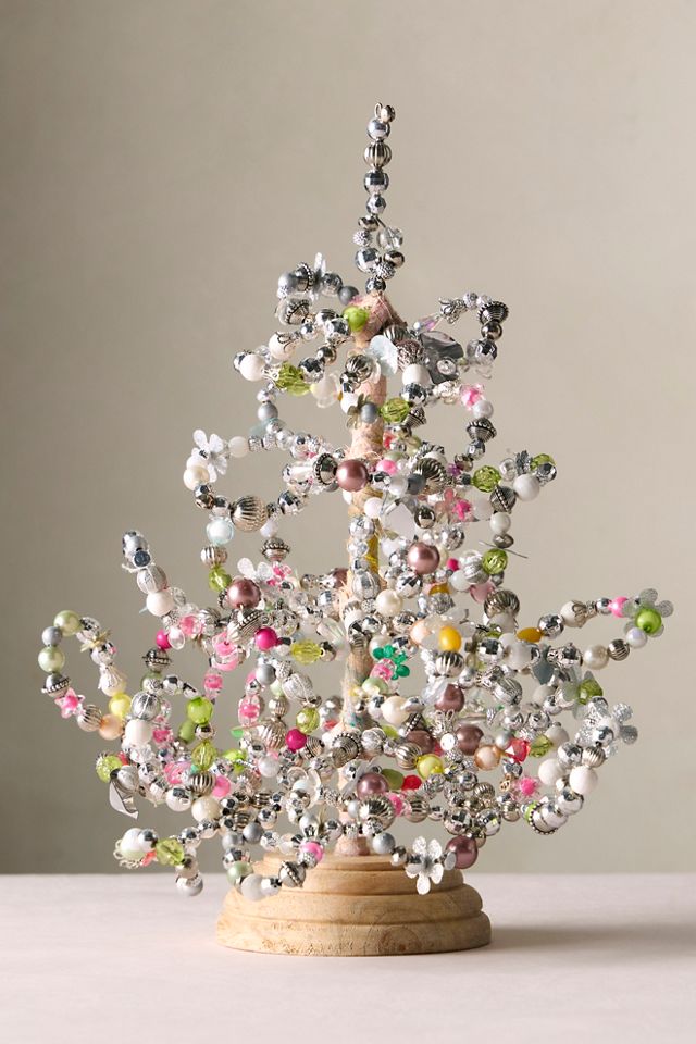 Frosted Beaded Mini Tree #1