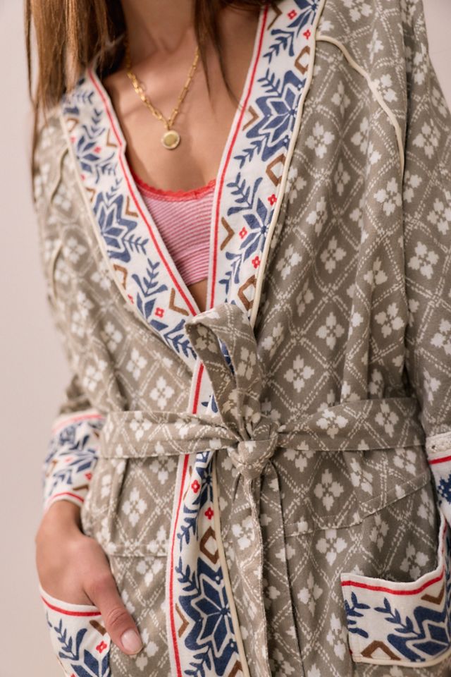 Late Checkout Flannel Maxi Robe #3