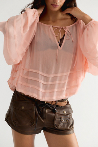 Женская блузка Free People Eloise Blouse, цвет: Розовый — фото 4