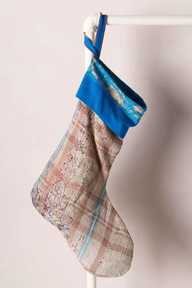 Vintage Kantha Stocking #1