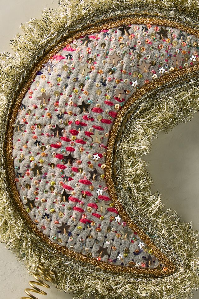 Kantha Moon Tree Topper #2