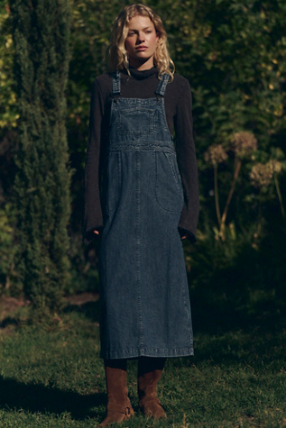 Hanson Solid Apron Midi Dress