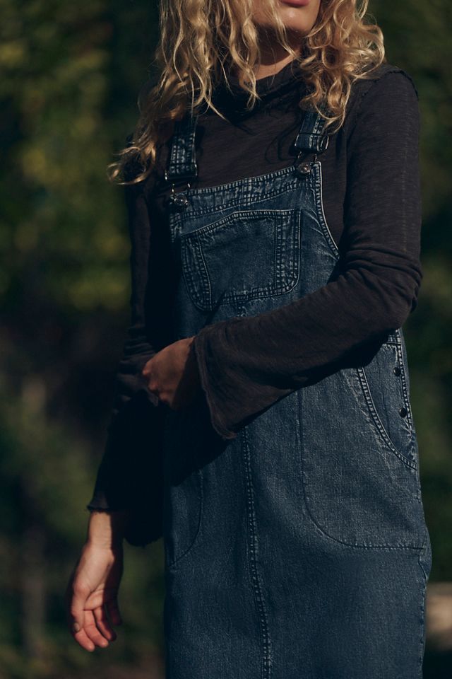 Robe midi tablier unie Hanson #3
