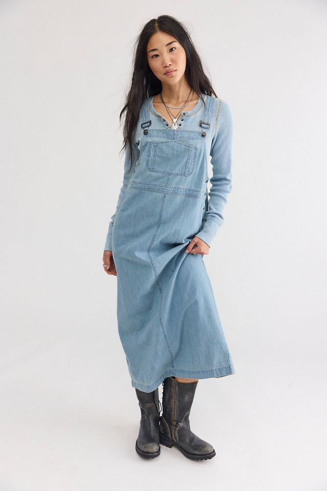 Robe midi tablier unie Hanson #3
