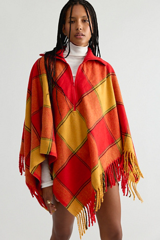Highland Plaid Poncho by Free People