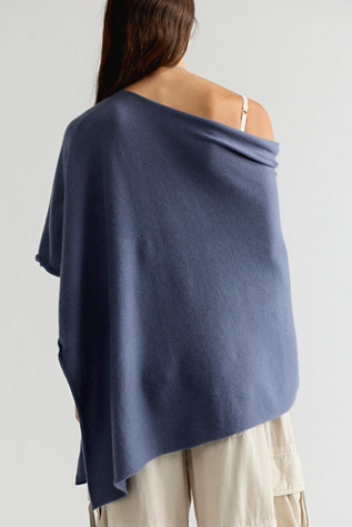 Женский топ Look by M Simply Cashmere Poncho, цвет: Джинсовый — фото 2