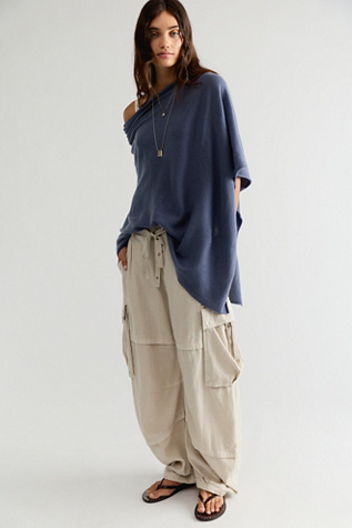 Женский топ Look by M Simply Cashmere Poncho, цвет: Джинсовый — фото 3