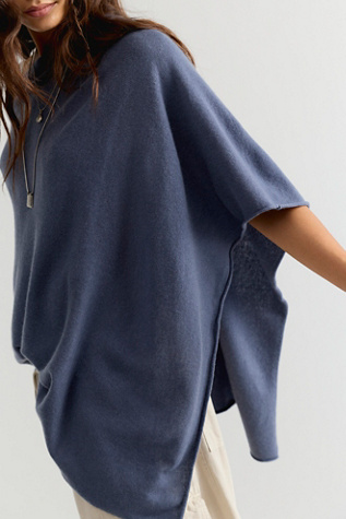 Женский топ Look by M Simply Cashmere Poncho, цвет: Джинсовый — фото 4