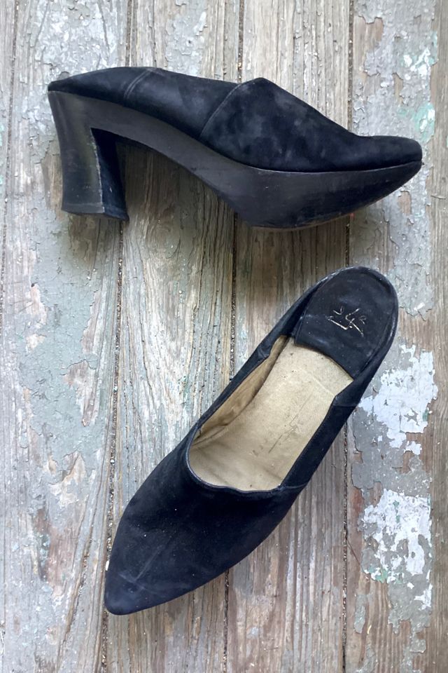 1990s Michel Perry Black Suede Platform Clogs Selected by Cherry #1
