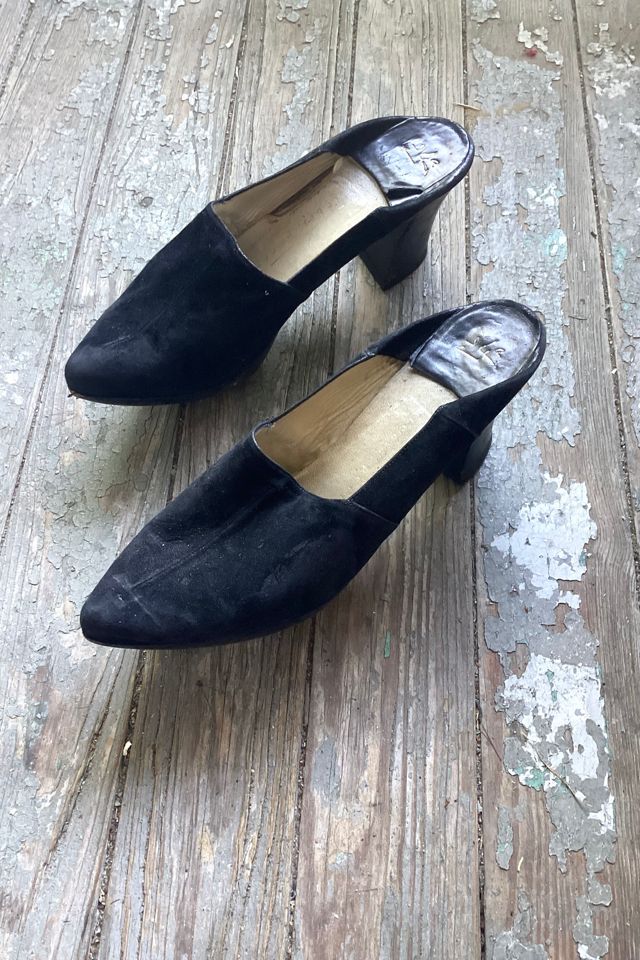 1990s Michel Perry Black Suede Platform Clogs Selected by Cherry #2