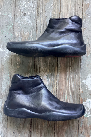 Y2K PRADA Black Leather Boots Selected by Cherry