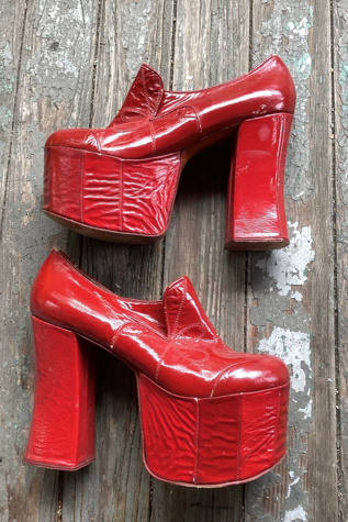 1970s Red Patent Leather Platforms Selected by Cherry