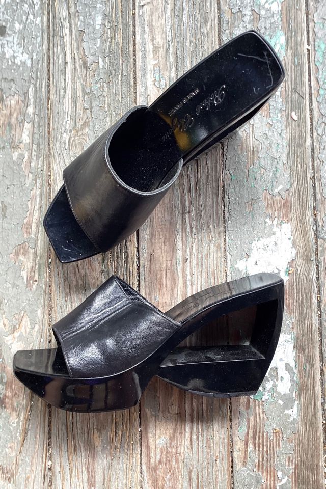 Y2k Robert Clergerie Black Acrylic Cut Out Wedge Selected by Cherry #1