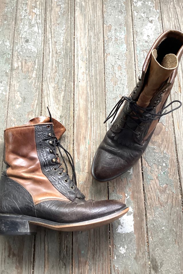 1980s Durango Two Tone Western Lace Up Boots Selected by Cherry #1