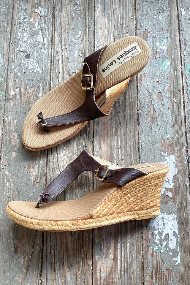 !960s Jacques Levine Leather and Woven Wedges Selected by Cherry #1