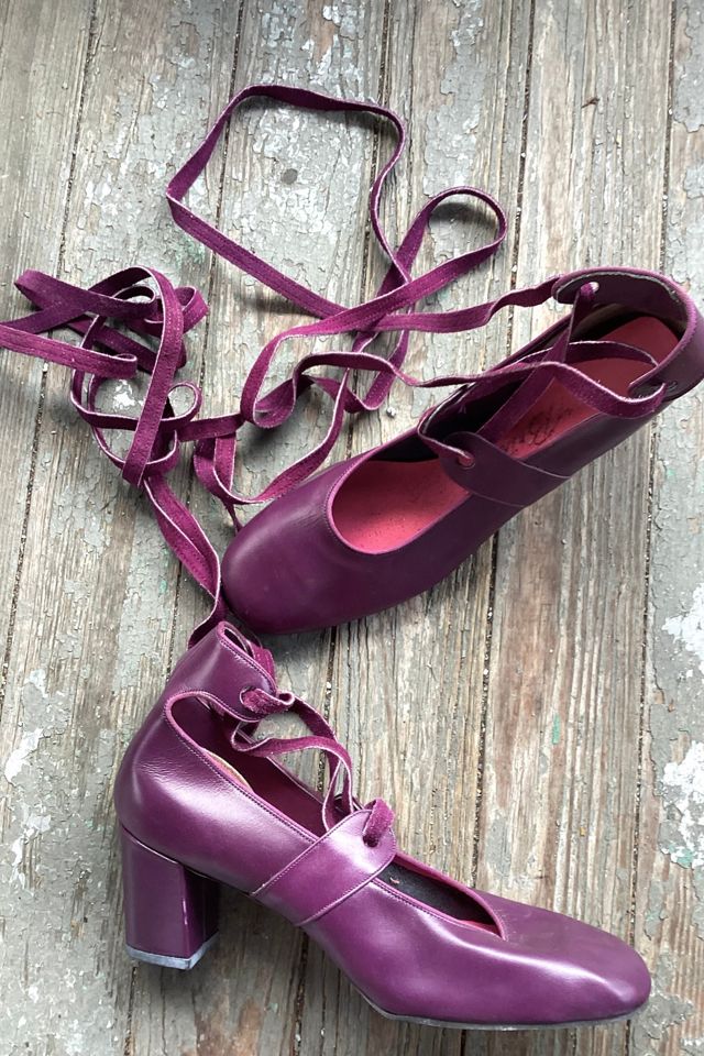 1960s Deadstock Ankle Wrap Purple Heels Selected by Cherry #1