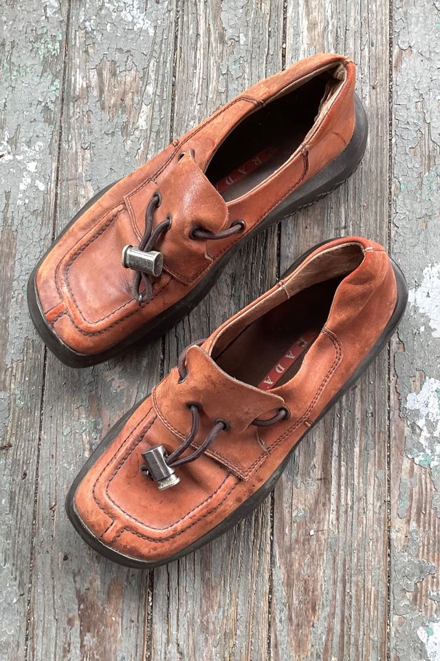 Y2K Brown Leather PRADA Sport Loafers Selected by Cherry #2
