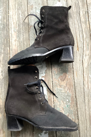 1980s Philippe Model Black Suede Lace Up Boots Selected by Cherry