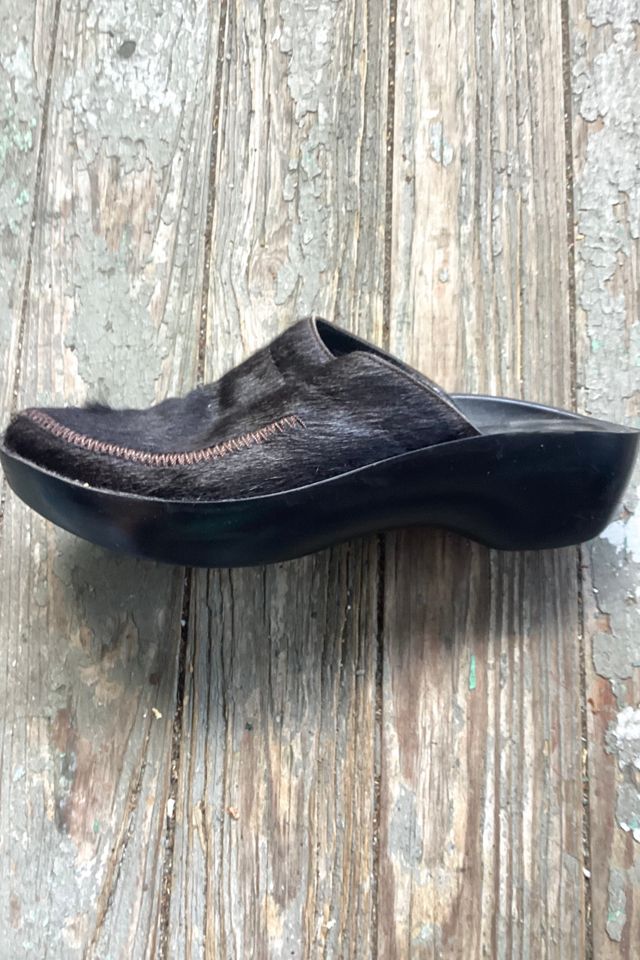 1990s Deadstock Robert Clergerie Black Fur Clogs Selected by Cherry #1
