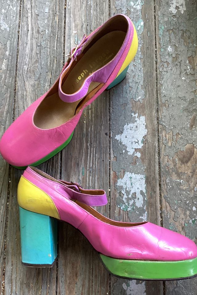 1970s Deadstock Joseph LaRose Multicolor Maryjane Platforms Selected by Cherry #1