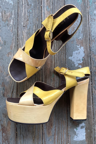 1970s Deadstock Joseph LaRose Two Tone Yellow Platforms Selected by Cherry
