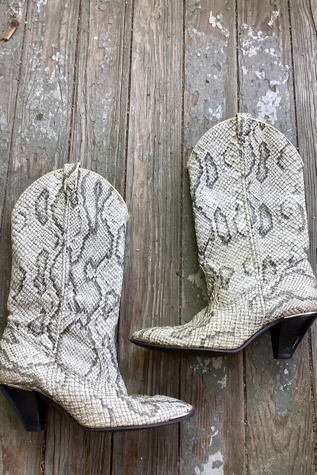 1980s Acme Faux Snakeskin Boots Selected by Cherry