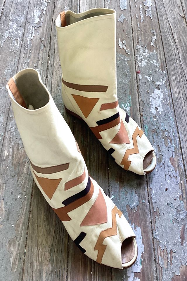 1980s Susan Bennis/Warren Edwards Southwest Open Toe Boots Selected by Cherry #1