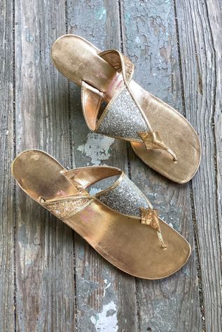 1960s Taj Tajere Silver Glitter and Gold Heeled Sandal Selected by Cherry