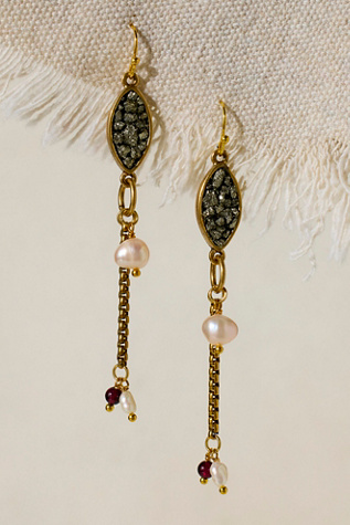 Marly Moretti Pyrite Drop Earrings
