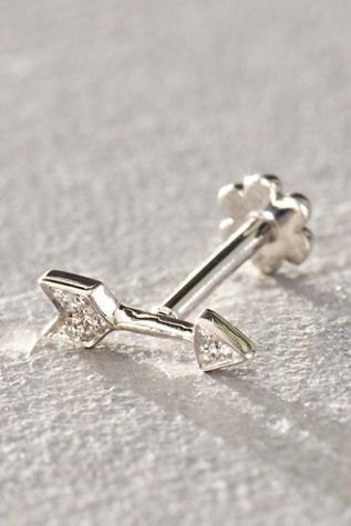 Boucle d'oreille clou filetée flèche en diamant Maria Tash
