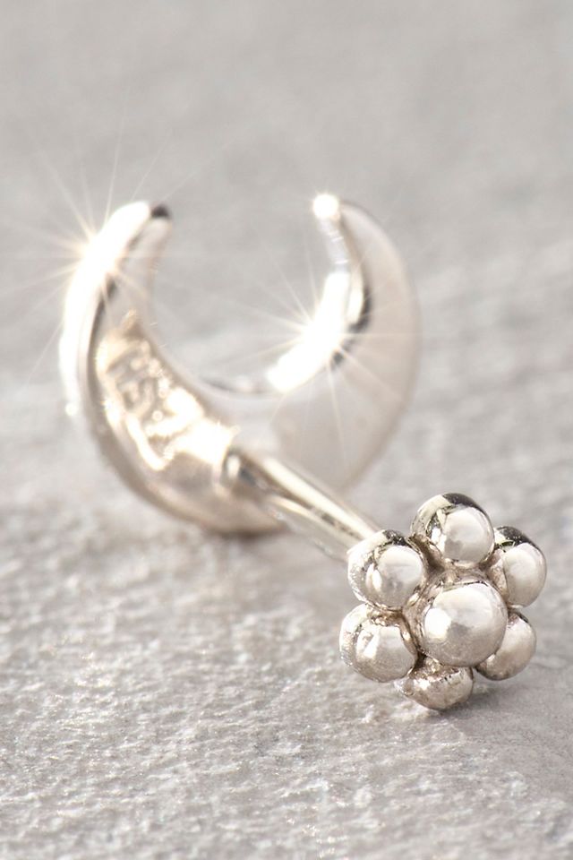 Maria Tash Diamond Moon Threaded Stud Earring #1