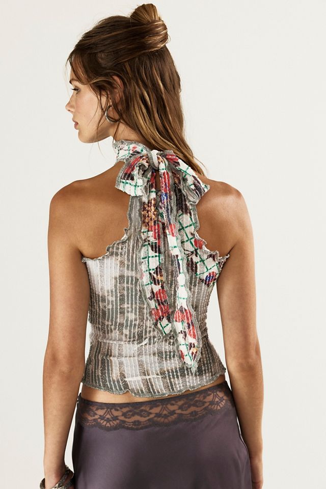 Haut dos-nu tissé extensible Luna Del Pinal #1