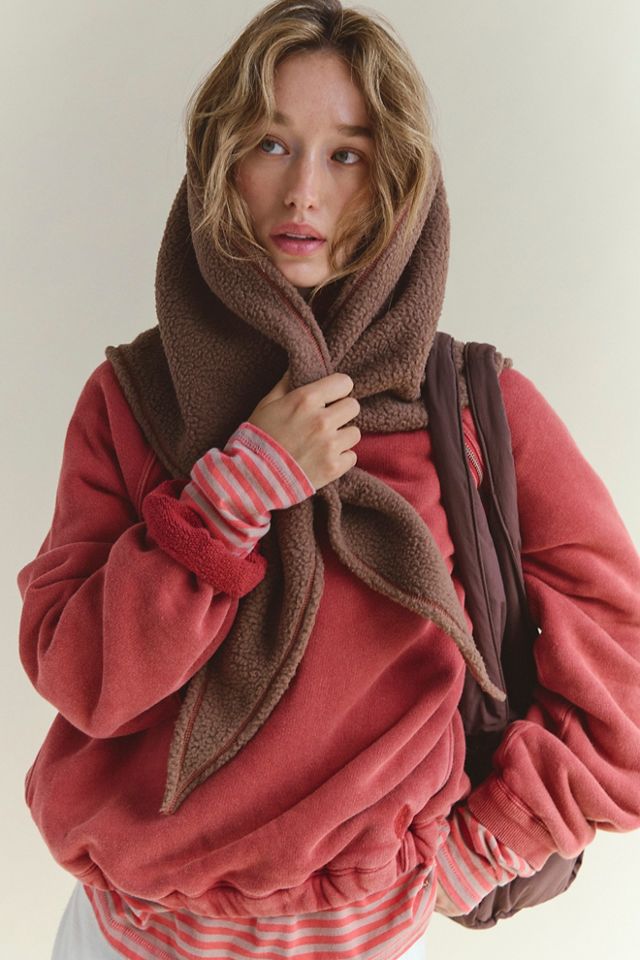 Fleecy Sherpa Triangle Scarf #3
