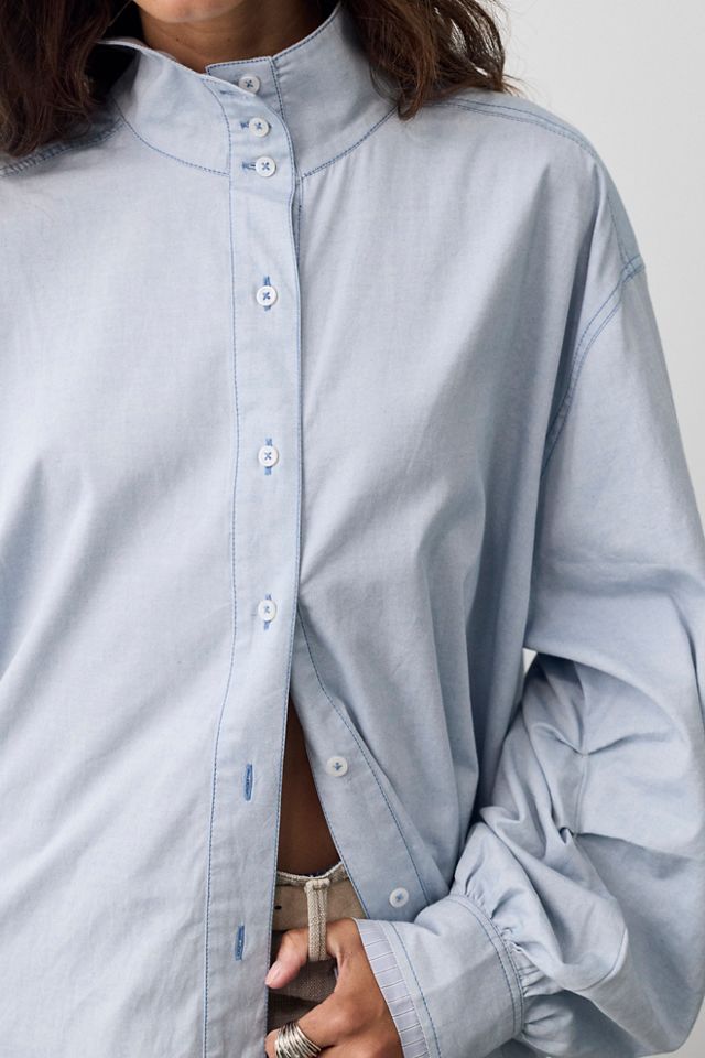 We The Free Saturday Sunday Funnel Neck Button Down Shirt #2