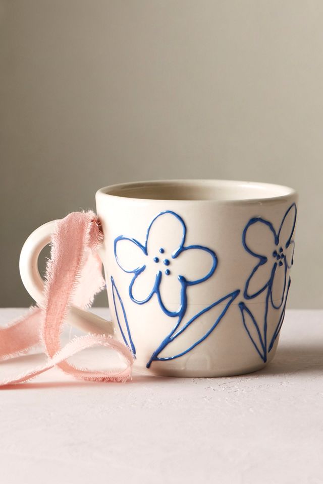 Slip Flower Mug #1