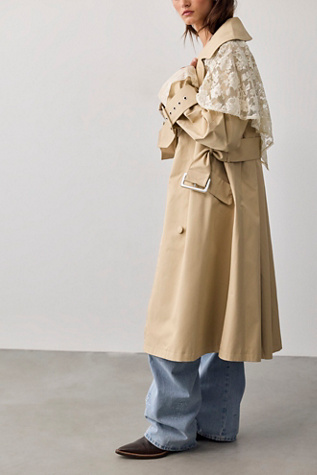Женское пальто For Love & Lemons Maru Oversized Trench, цвет: Коричневый — фото 4