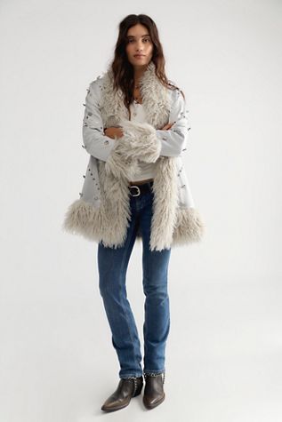 Understated Leather Heart Charm Coat