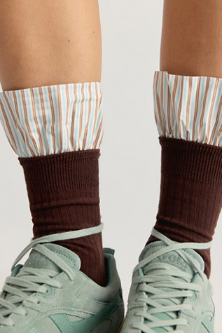 Lauren Pinstripe Cuff Socks