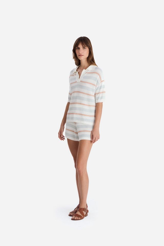 Sunday Citizen Lido Stripe Cloud Crochet Polo Shirt #2
